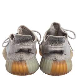 Pre Owned Yeezy x Adidas Grey Knit Fabric Boost 350 V2 Sesame Sneakers Size 42