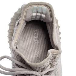 Pre Owned Yeezy x Adidas Grey Knit Fabric Boost 350 V2 Sesame Sneakers Size 42