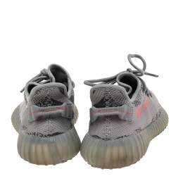 Pre Owned Yeezy x adidas Grey Knit Fabric Boost 350 V2 Beluga Low Top Sneakers Size 44