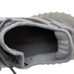 Pre Owned Yeezy x adidas Grey Knit Fabric Boost 350 V2 Beluga Low Top Sneakers Size 44