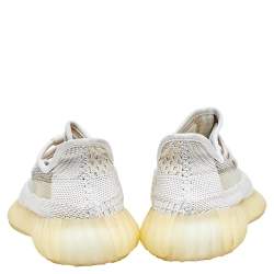 Pre Owned Yeezy x adidas Multicolor Knit Fabric Boost 350 V2 Natural Sneakers Size 38