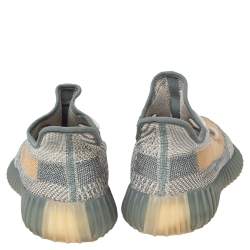 Pre Owned Yeezy x adidas Cream/Grey Cotton Knit Boost 350 V2 Sneakers Size 44
