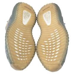 Pre Owned Yeezy x adidas Cream/Grey Cotton Knit Boost 350 V2 Sneakers Size 44