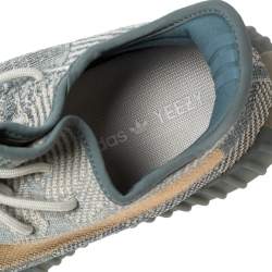 Pre Owned Yeezy x adidas Cream/Grey Cotton Knit Boost 350 V2 Sneakers Size 44