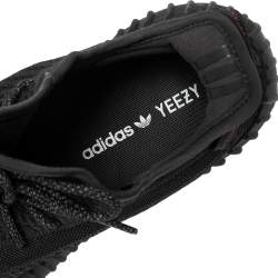 Pre Owned Yeezy x Adidas Black Knit Fabric Boost 350 V2 Sneakers Size 44