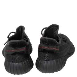 Pre Owned Yeezy x Adidas Black Knit Fabric Boost 350 V2 Sneakers Size 44