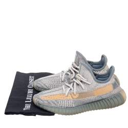 Pre Owned Yeezy 350 V2 Zyon Grey Cotton Knit Sneakers Size 40