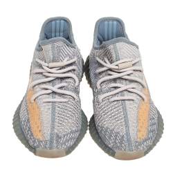 Pre Owned Yeezy 350 V2 Zyon Grey Cotton Knit Sneakers Size 40