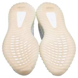 Pre Owned Yeezy x Adidas White/Grey Knit Fabric Boost 350 V2 Static Non-Reflective Sneakers Size 40