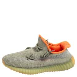 Pre Owned حذاء رياضي ييزي x أديداس بوست 350 ڨي2 ديزيرت ساغ قماش تريكو أخضر مقاس 42 2/3 