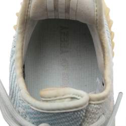 Pre Owned Yeezy x Adidas White/Blue Knit Fabric Boost 350 V2 Sneakers Size 42 2/3