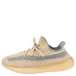 مملوكة مسبقًا Yeezy x Adidas 350 V2 Light Beige Knit Fabric Sneakers Size 42 2/3