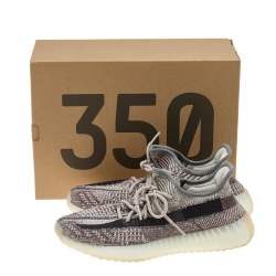 Pre Owned Yeezy x Adidas Brown/Beige Knit Fabric Boost 350 V2 Zyon Sneakers Size 42 2/3