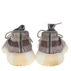 Pre Owned Yeezy x Adidas Brown/Beige Knit Fabric Boost 350 V2 Zyon Sneakers Size 42 2/3