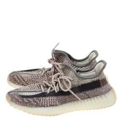 Pre Owned Yeezy x Adidas Brown/Beige Knit Fabric Boost 350 V2 Zyon Sneakers Size 42 2/3