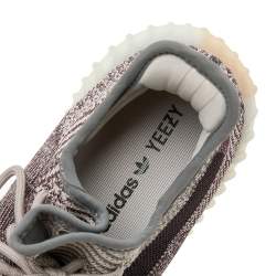 Pre Owned Yeezy x Adidas Brown/Beige Knit Fabric Boost 350 V2 Zyon Sneakers Size 42 2/3