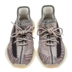 Pre Owned Yeezy x Adidas Brown/Beige Knit Fabric Boost 350 V2 Zyon Sneakers Size 42 2/3