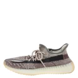 Pre Owned Yeezy x Adidas Brown/Beige Knit Fabric Boost 350 V2 Zyon Sneakers Size 42 2/3