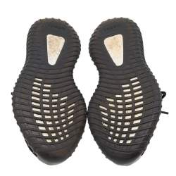 Pre Owned Yeezy x Adidas Black/Red Knit Fabric Boost 350 V2 Core Black Red Sneakers Size 41 1/3