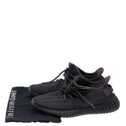 مملوكة مسبقًا حذاء رياضي ييزي × أديداس بوست 350 في2 غير عاكس قماش تريكو أسود مقاس 41 1/3