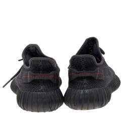 مملوكة مسبقًا حذاء رياضي ييزي × أديداس بوست 350 في2 غير عاكس قماش تريكو أسود مقاس 41 1/3
