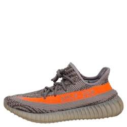 Pre Owned Yeezy x Adidas Grey Cotton Knit Boost 350 V2 Non-Reflective Sneakers Size 42 2/3