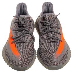 Pre Owned Yeezy x Adidas Grey Cotton Knit Boost 350 V2 Non-Reflective Sneakers Size 42 2/3