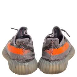 Pre Owned Yeezy x Adidas Grey Cotton Knit Boost 350 V2 Non-Reflective Sneakers Size 42 2/3