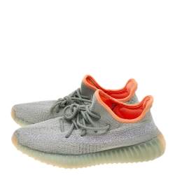 مملوكة مسبقًا حذاء رياضي ييزي × أديداس منخفض من أعلى بوست 350 في2 ديزرت سيغ قماش تريكو رمادي/ أخضر مقاس 40 2/3