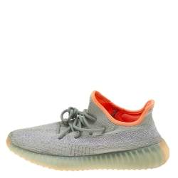 مملوكة مسبقًا حذاء رياضي ييزي × أديداس منخفض من أعلى بوست 350 في2 ديزرت سيغ قماش تريكو رمادي/ أخضر مقاس 40 2/3