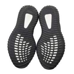 مملوكة مسبقًا Yeezy x Adidas Black Knit Fabric Boost 350 V2 Static Reflective Sneakers Size 45 1/3