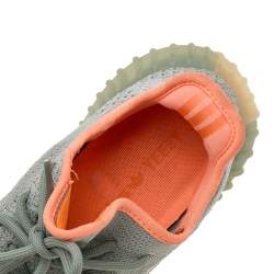 Pre Owned Yeezy x Adidas Green/Grey Knit Fabric Boost 350 V2 Dessert Sage Sneakers Size 38 2/3