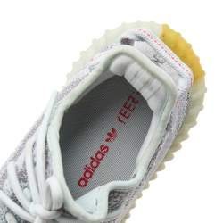 Pre Owned Yeezy x Adidas Grey/Blue Tint Knit Fabric Boost 350 V2 Static Non Reflective Sneakers Size 38 2/3