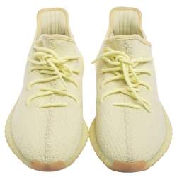 Pre Owned Yeezy x Adidas Green Knit Fabric Boost 350 V2 Sneakers Size 46 2/3