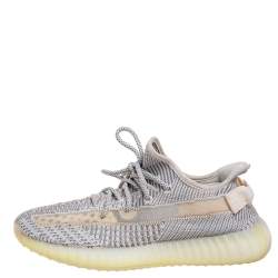 Yeezy x Adidas White/Grey Knit Fabric Boost 350 V2 Static Sneakers Size 42