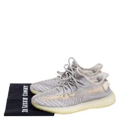 Yeezy x Adidas White/Grey Knit Fabric Boost 350 V2 Static Sneakers Size 42