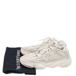 Pre Owned حذاء رياضي ييزي x اديداس 500 بون سويدي وشبك أبيض مقاس 38