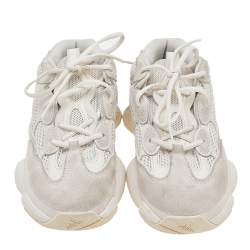 Pre Owned حذاء رياضي ييزي x اديداس 500 بون سويدي وشبك أبيض مقاس 38