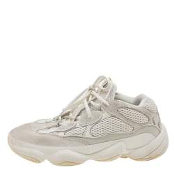 Pre Owned حذاء رياضي ييزي x اديداس 500 بون سويدي وشبك أبيض مقاس 38