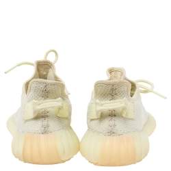 Pre Owned حذاء رياضي ييزي وأديداس بوست 350 في2 باتر قماش تريكو أصفر فاتح مقاس 38 2/3