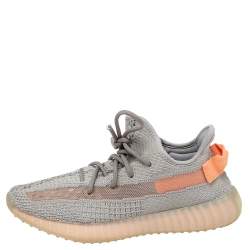 Pre Owned Adidas Yeezy Grey Knit Fabric 350 V2 Israfil Sneakers Size 41 1/3