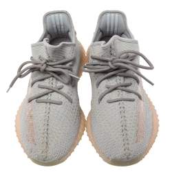 Pre Owned Adidas Yeezy Grey Knit Fabric 350 V2 Israfil Sneakers Size 41 1/3