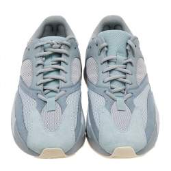 Pre Owned حذاء رياضي ييزي x أديداس بوست 700 ڨي2 اينرتيا شبك وسويدي أزرق/رصاصي مقاس 43 1/3