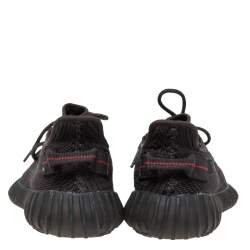 Pre Owned Adidas Yeezy Black Knit Fabric Boost 350 V2 Cinder Reflective Sneakers Size 37 2/3