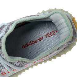 مملوكة مسبقًا Yeezy x adidas Grey/Blue Tint Knit Fabric Boost 350 V2 Static Sneakers Size 44 2/3