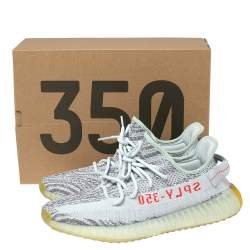 مملوكة مسبقًا Yeezy x adidas Grey/Blue Tint Knit Fabric Boost 350 V2 Static Sneakers Size 44 2/3