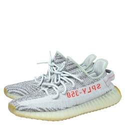 مملوكة مسبقًا Yeezy x adidas Grey/Blue Tint Knit Fabric Boost 350 V2 Static Sneakers Size 44 2/3