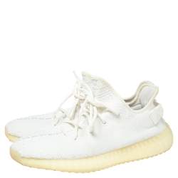 Pre Owned حذاء رياضي ييزي x أديداس بوست 350 V2 قماش تريكو أبيض تريبل/كريمي مقاس 45 1/3 