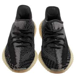 Pre Owned حذاء رياضي ييزي × أديداس بوست 350 في 2 كاربون قماش تريكو أسود/رصاصي مقاس 44