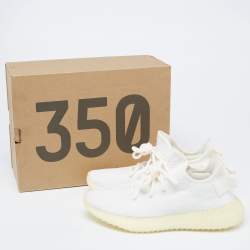 Pre Owned حذاء رياضي ييزي x أديداس بوست 350 V2 تريبل  قماش تريكو أبيض مقاس 37 1/3